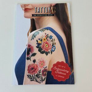 Tattly Temporary Tattoo Set - 8 Embroidery Tattoos